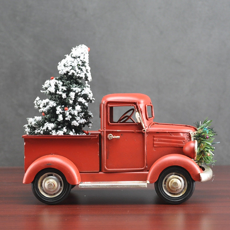 Christmas Creative Gifts Retro Truck Model Metal Crafts