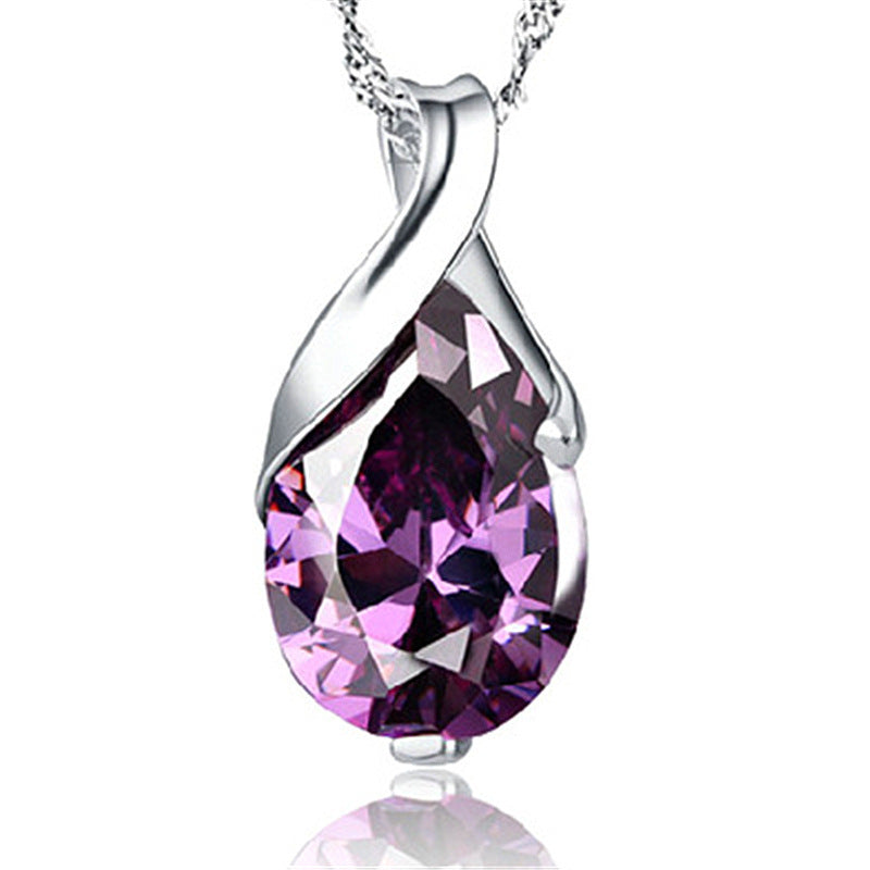 Amethyst Drop-Shaped Angel Tear Pendant Pendant