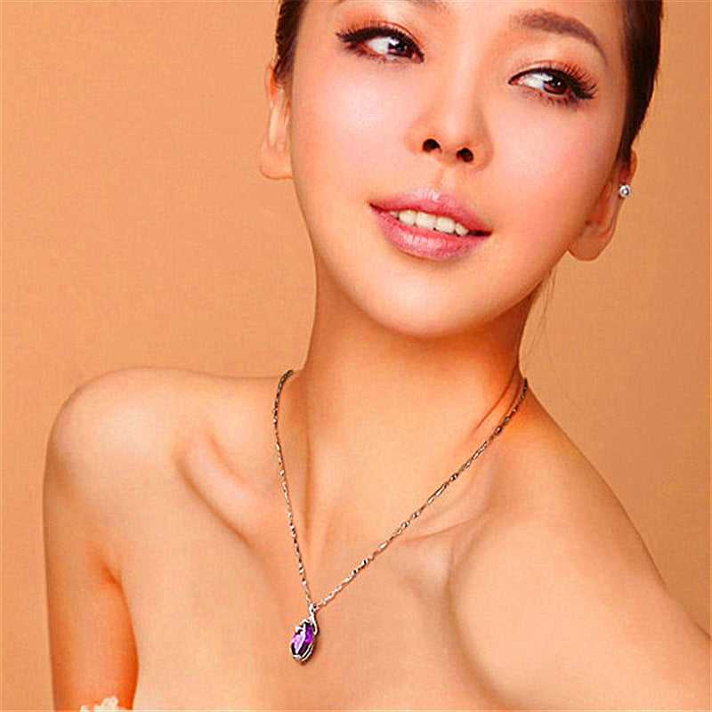 Amethyst Drop-Shaped Angel Tear Pendant Pendant