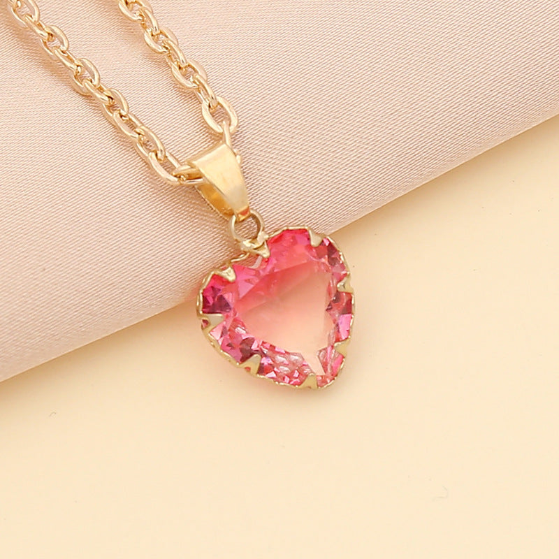 Personality Multicolor Love Clavicle Chain Female