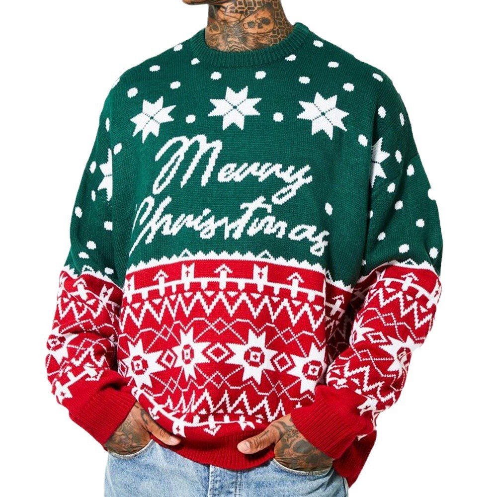 Men's Christmas Jacquard Loose-fitting Sweater