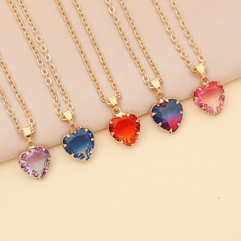 Personality Multicolor Love Clavicle Chain Female