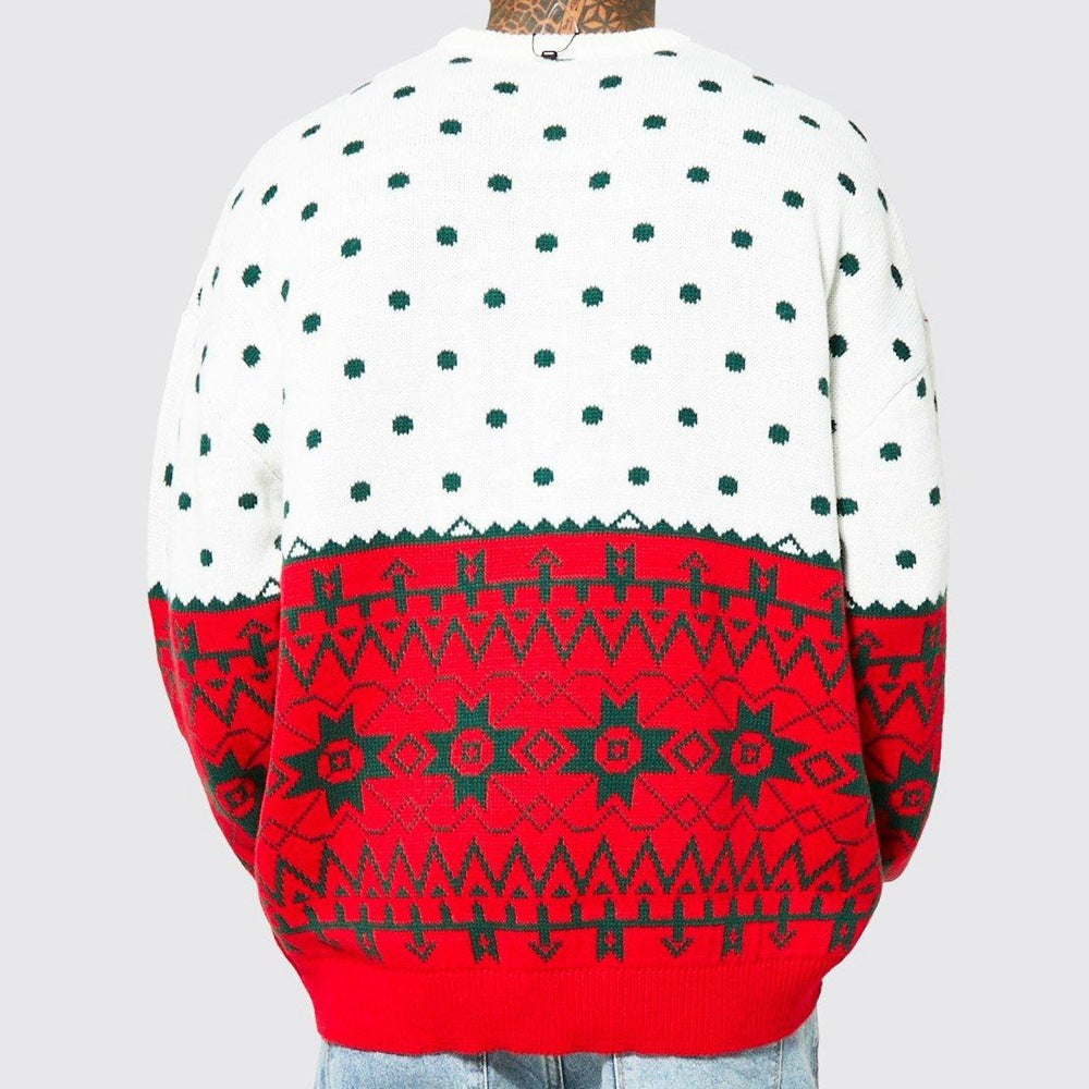 Men's Christmas Jacquard Loose-fitting Sweater